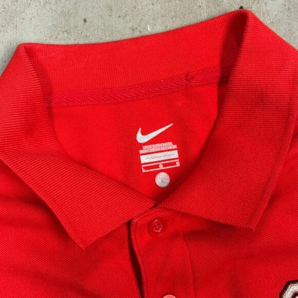 Nike Polo Shirt Ohio State Buckeyes NCAA College Sports Red Large - Picture 6 of 8